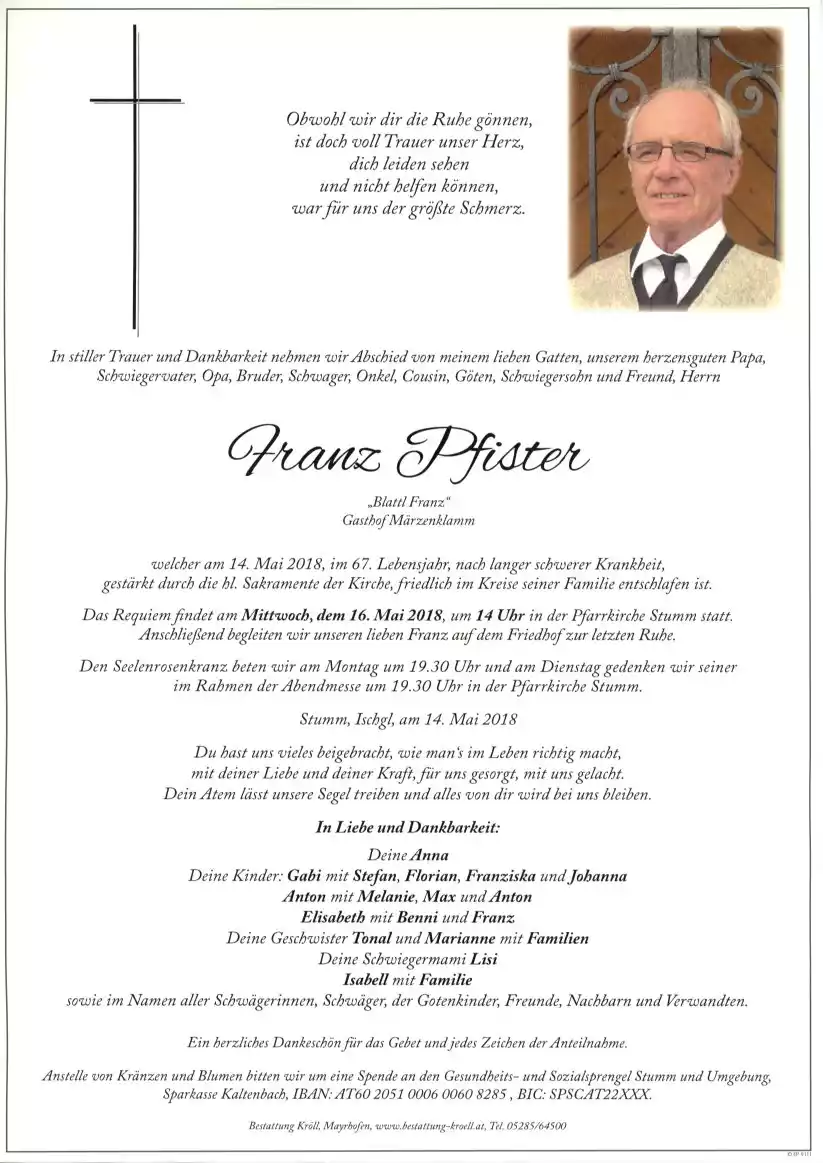 Parte von Franz Pfister